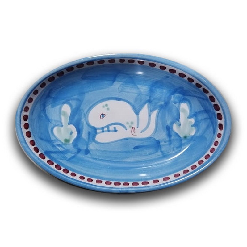 Piatto ovale da frutta cm 22 "Animaletti "linea mare"