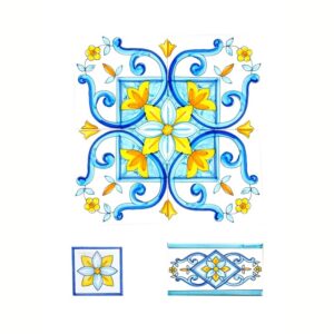 Piastrella 20 x 20 cm con  spessore 1 cm decoro: Campovolo
