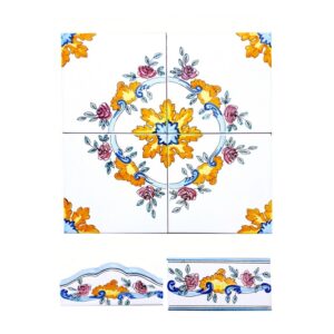 Piastrella 20 x 20 cm con  spessore 1 cm decoro: Erica