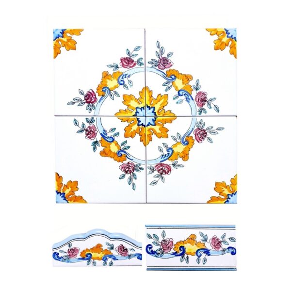Piastrella 20 x 20 cm con spessore 1 cm decoro: Erica