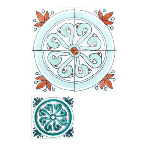 Piastrella 20 x 20 cm  con  spessore 1 cm decoro: Fiore
