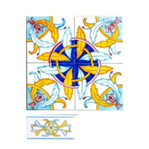 Piastrella 20 x 20 cm con  spessore 1 cm decoro: Foglie