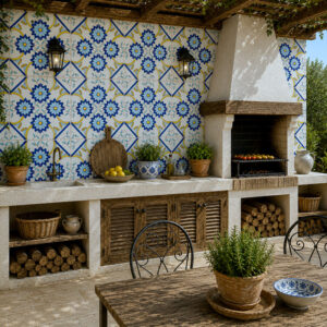 Piastrella 20 x 20 cm con  spessore 1 cm decoro: Atene