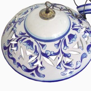 lampadario a piatto decorazione in blu