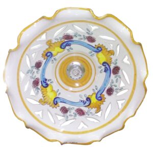 lampadario a piatto decorazione in giallo