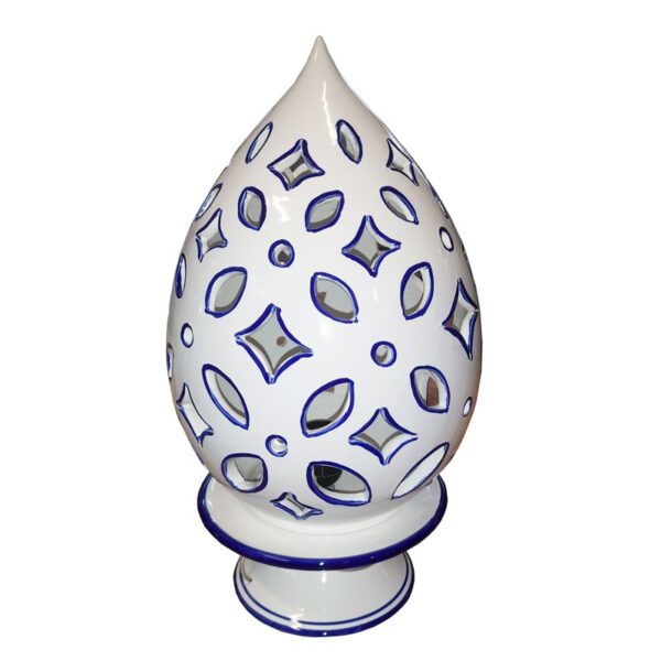 lume in ceramica con intarsi floreali