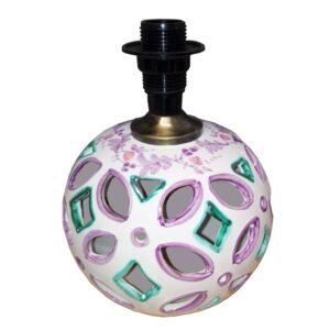 lume in ceramica con intarsi a foglie