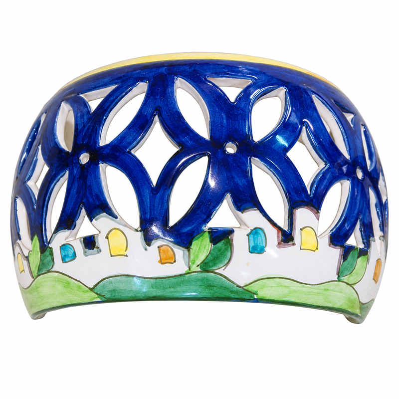 Applique traforato con decoro blu 2
