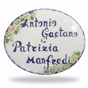 Targa in ceramica personalizzata con doppio decoro