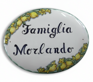 Targa in ceramica personalizzata con limoni