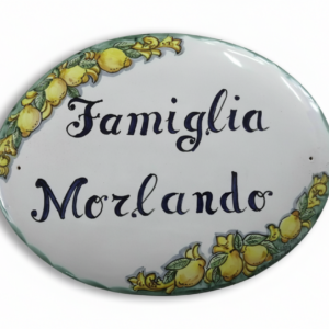 Targa in ceramica personalizzata con limoni