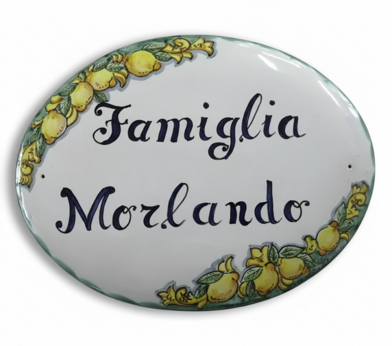 Targa in ceramica personalizzata con limoni