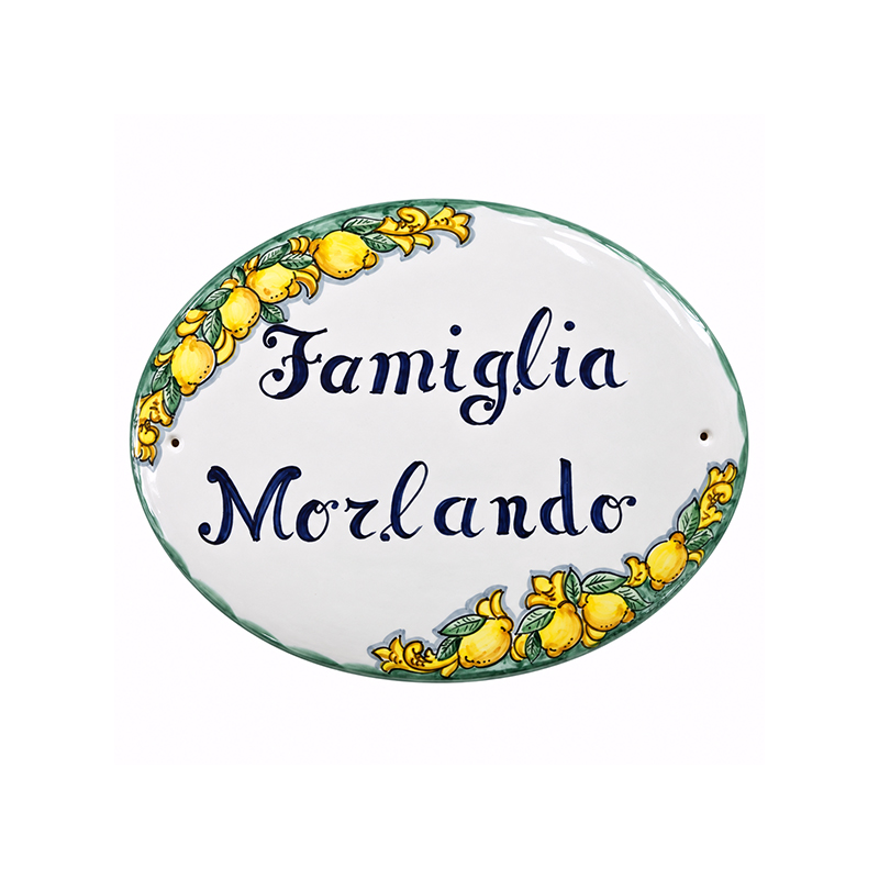 Targa in ceramica personalizzata con limoni